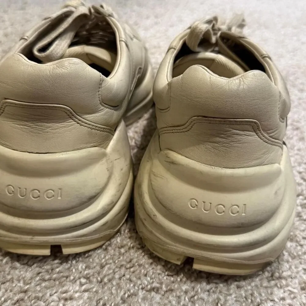 Gucci Men's Cream and Tan Trainers